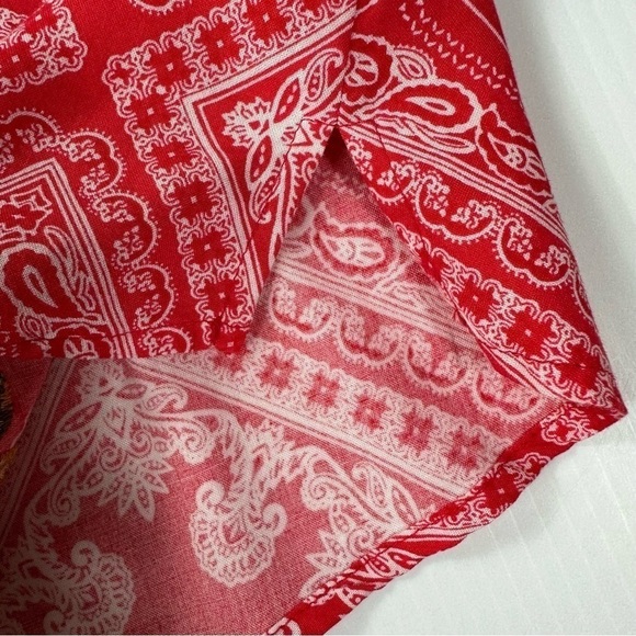 Savanna Jane Sz S  Bandana Red Bohemian Embroidered Floral Sleeveless Tank Top - Picture 9 of 12